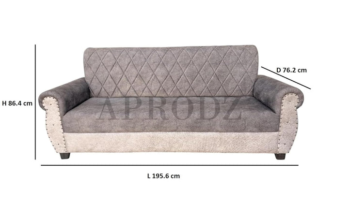 Translation missing: en.Sofa | Wood Frame Suede Fabric 40D Foam Cushion | Comfortable, Durable, Stylish &amp; Modern for Living Room Furniture | Compact Design Lounge Seat Relaxation (Light Grey + Beige 2) 