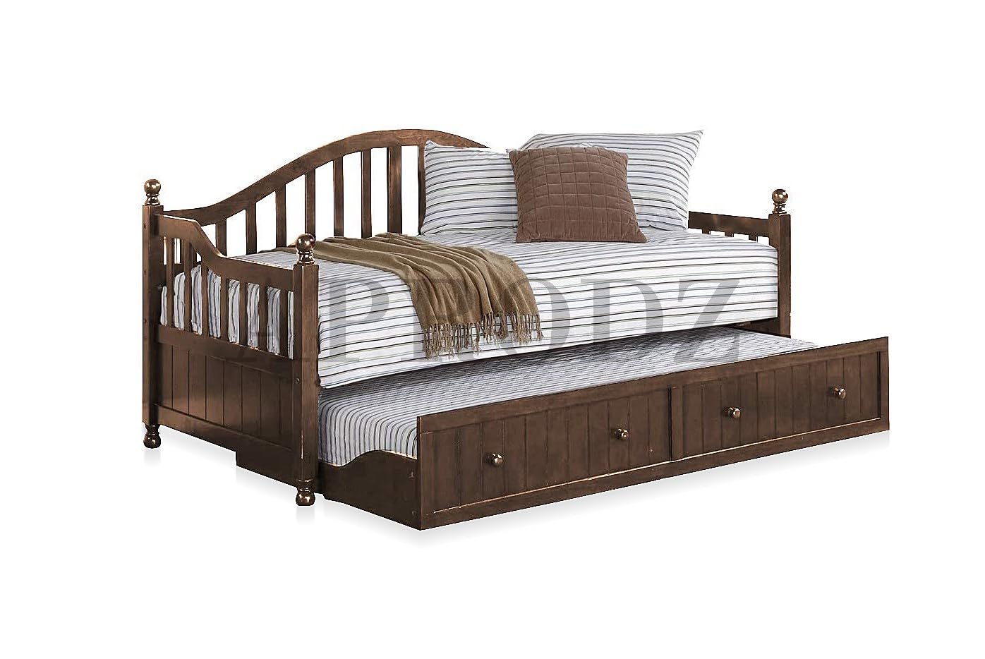 Drummo Sheesham Wood Daybed with Trundle Bed
