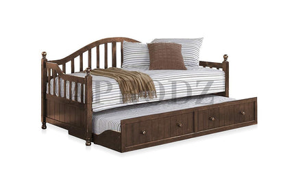 Drummo Sheesham Wood Daybed with Trundle Bed