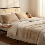 Upholstered Platform Bed Modern Bed Frame with Charging Station, Bed Metal with Velvet Tufted 