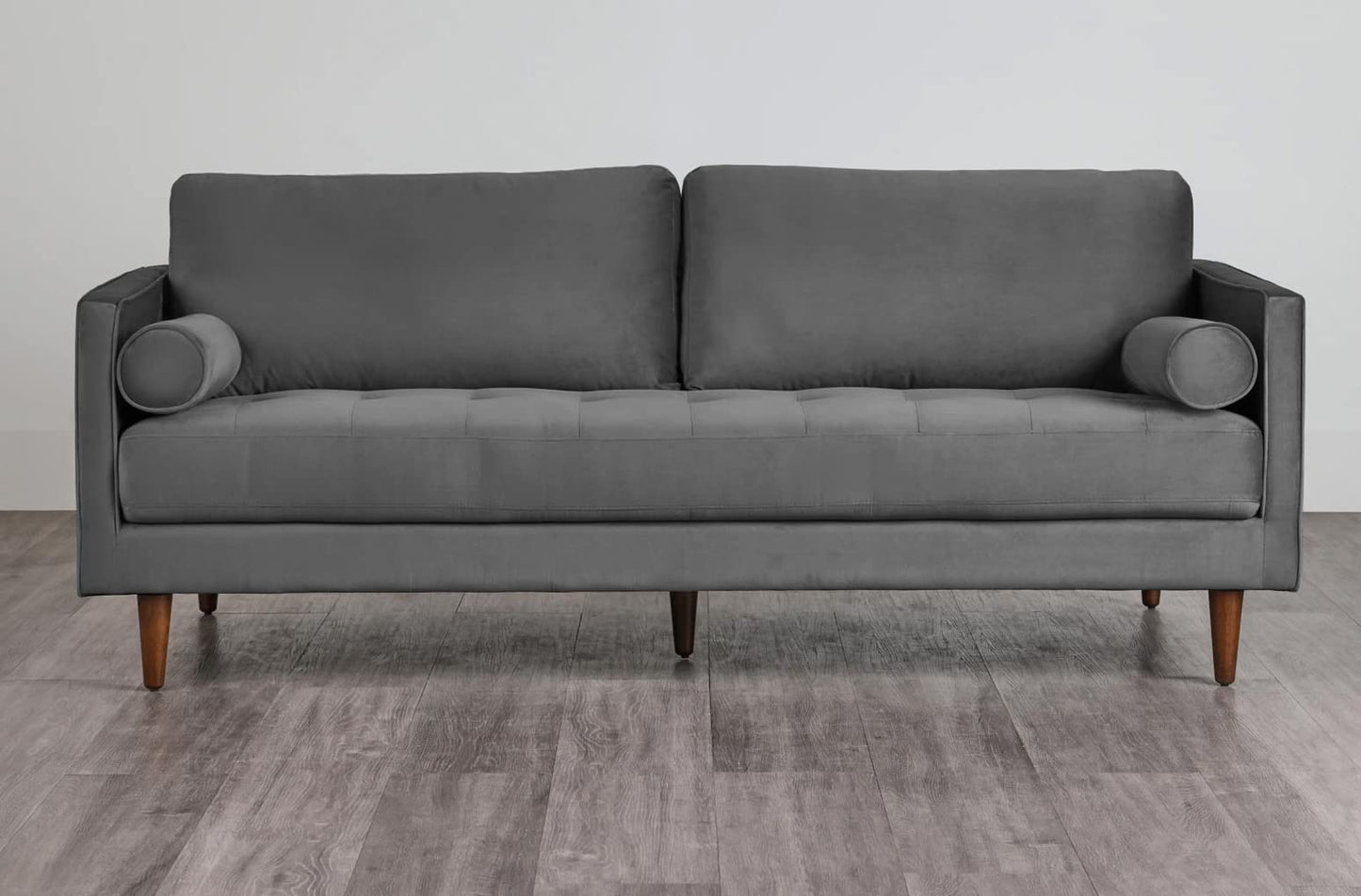 MidCen Wooden 3 Seater Sofa Set with High-Density Comfortable Foam for Home & Living Room (Upholstered- Dark Green Velvet Fabric) 