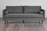 MidCen Wooden 3 Seater Sofa Set with High-Density Comfortable Foam for Home & Living Room (Upholstered- Dark Green Velvet Fabric) 