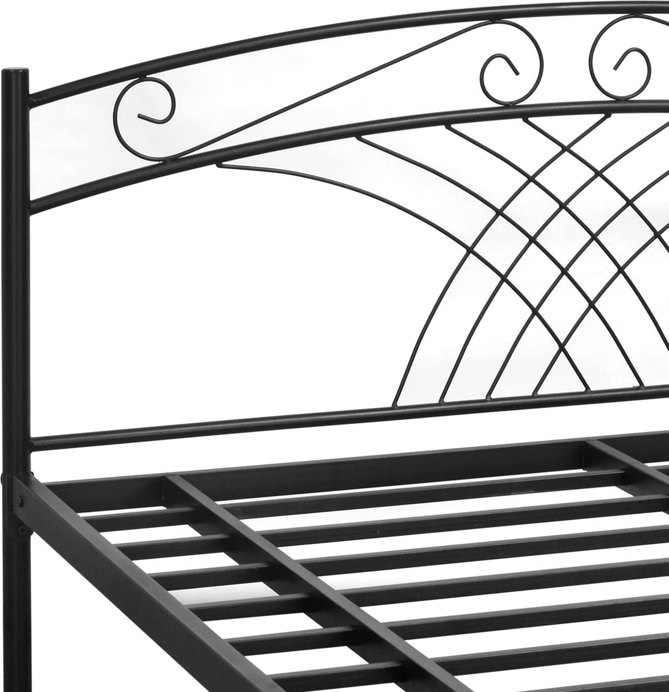 APRODZ Iron King Size Bed for Bedroom Metal Bed (Black Color)