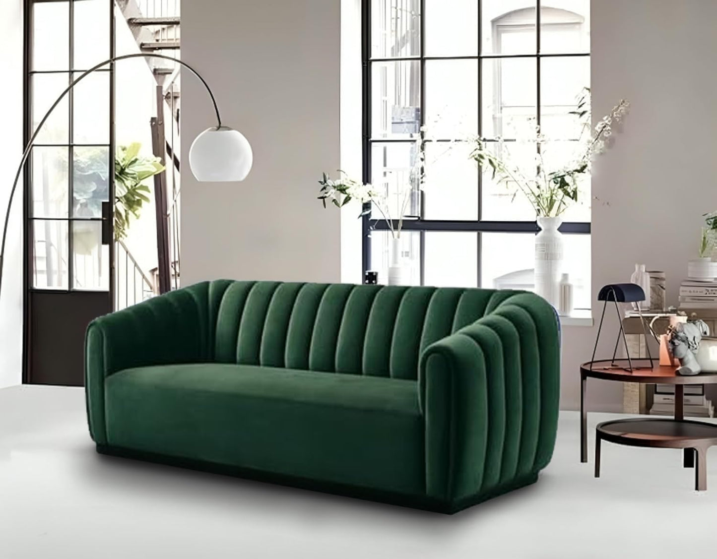 Serene Modern Channel Sofa 3-Seater Couch for Living Room