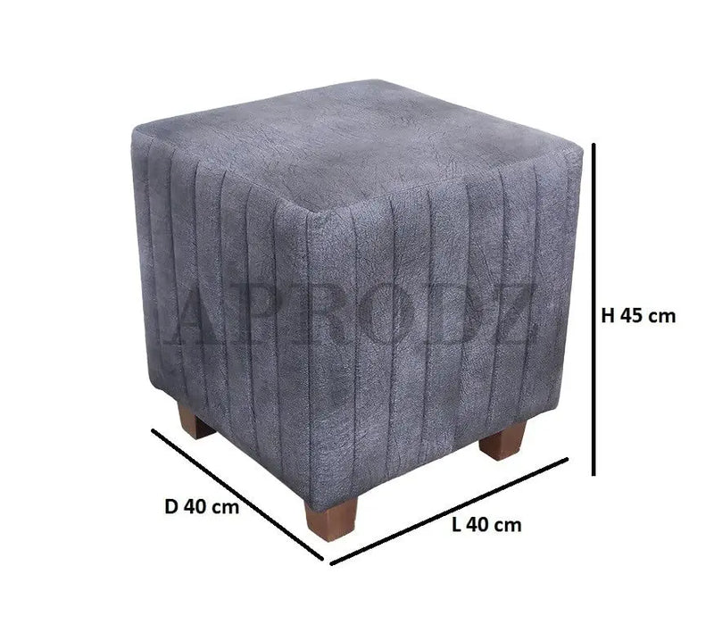 Ottoman Stool for Living Room | Pouffes for Sitting| Foot stools | Office Stools | Decoration & Dressing Table Suede Fabric Set of 2 Hale Navy... 