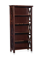 Bookshelf | Sheesham Wood Wooden Storage Organizer | Shelves Bookcase Rustic Durable, Stylish & Compact Design for Home, Office & Living Room | Furniture Organizer Elegant Finish (Brown 3) | Rustic furniture 