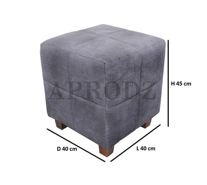 Ottoman Stool for Living Room | Pouffes for Sitting| Foot stools | Office Stools | Decoration & Dressing Table Suede Fabric Set of 1 Hale Navy...