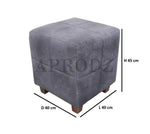 Ottoman Stool for Living Room | Pouffes for Sitting| Foot stools | Office Stools | Decoration & Dressing Table Suede Fabric Set of 2 Dark Brown +. 