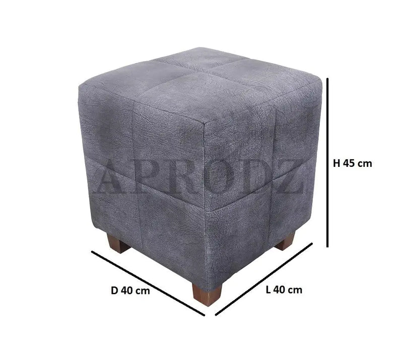 Ottoman Stool for Living Room | Pouffes for Sitting| Foot stools | Office Stools | Decoration & Dressing Table Suede Fabric Set of 2 Dark Brown +. 