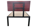 APRODZ Single Size Bed Without Storage for Home & Living Room Cot Bed Furniture (Light Mahogany + Black Powdercoated Finish)