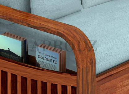 Sheesham Wood Sofa Cum Bed, 3 Seater with Storage