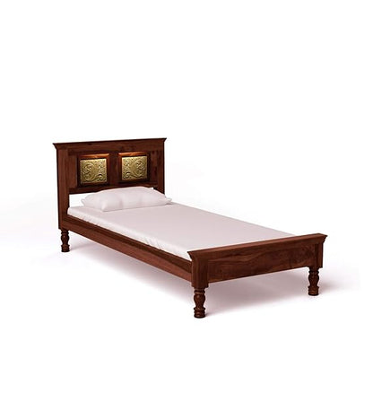 Sheesham Wood Without Storage Walms Single Size Bed for Bedroom Stylish | Natural Finish