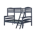APRODZ Solid Wood Reese Bunk Bed for Bedroom | Graphite Blue Finish