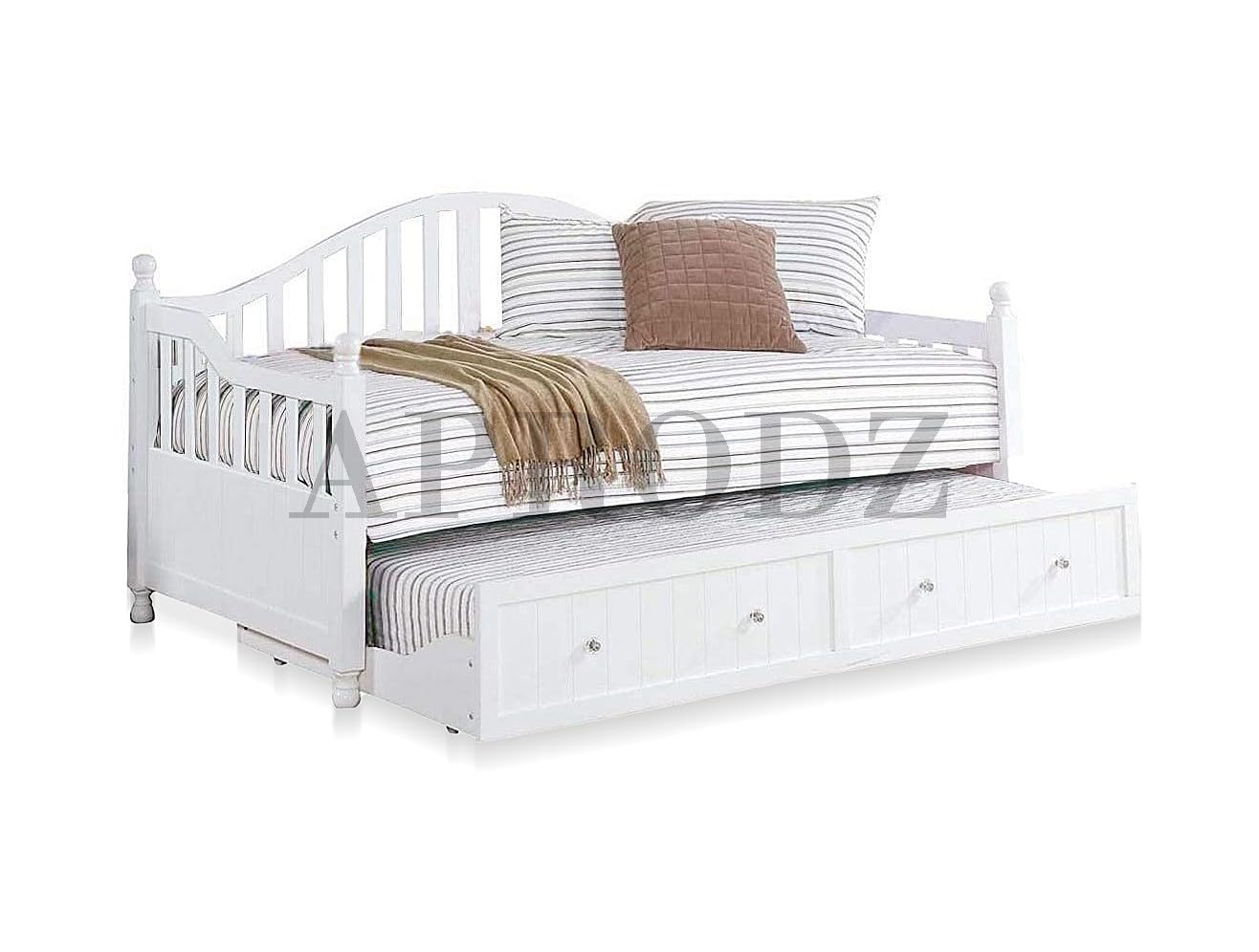 Drummo Sheesham Wood Daybed with Trundle Bed