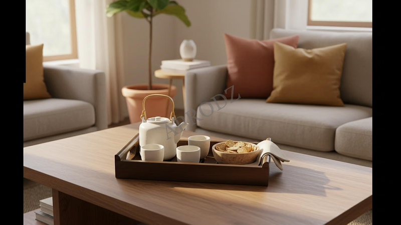 Solid Wood Decorative Serving Tray – Antique Touch Rectangular Wooden 