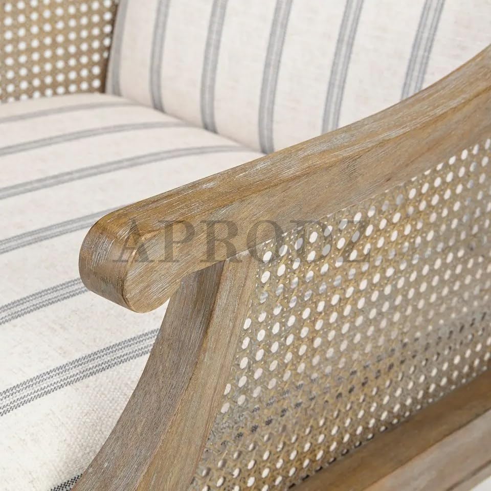 Isla Upholstered Living Room Armchair in Cane Work