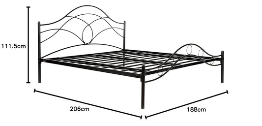 APRODZ Metal King Size Bed for Bedroom Metal Bed - Black Color