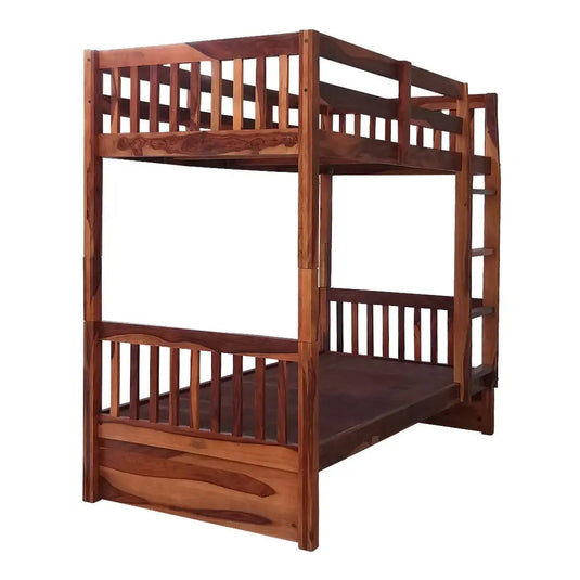 Translation missing: en.APRODZ Sheesham Wood Moyer Bunk Bed for Bedroom |Light Rosewood Finish