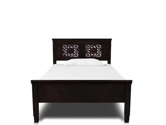 Translation missing: en.Sheesham Wood Without Storage Fraya Single Size Bed for Bedroom Stylish | Walnut Finish 