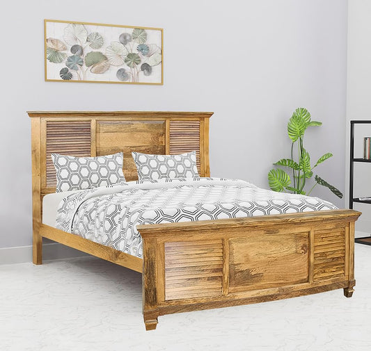 Elmore Mango Wood Bed for Bedroom Furniture (Solid Wood - Natural)