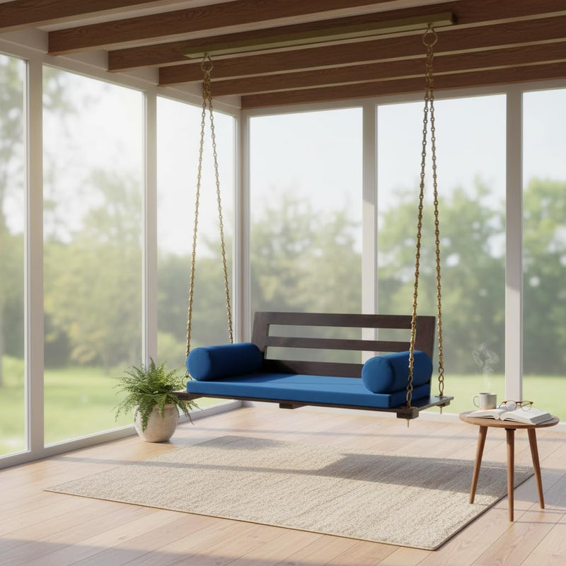 Sheesham Wood Jhula for Adults for Home Swing Jhula with Back Support and Stainless 