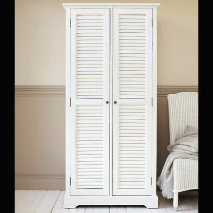 APRODZ Mango Wood Double Doors Multipurpose Storage Montreal Wardrobe Almirah for Living Room | White