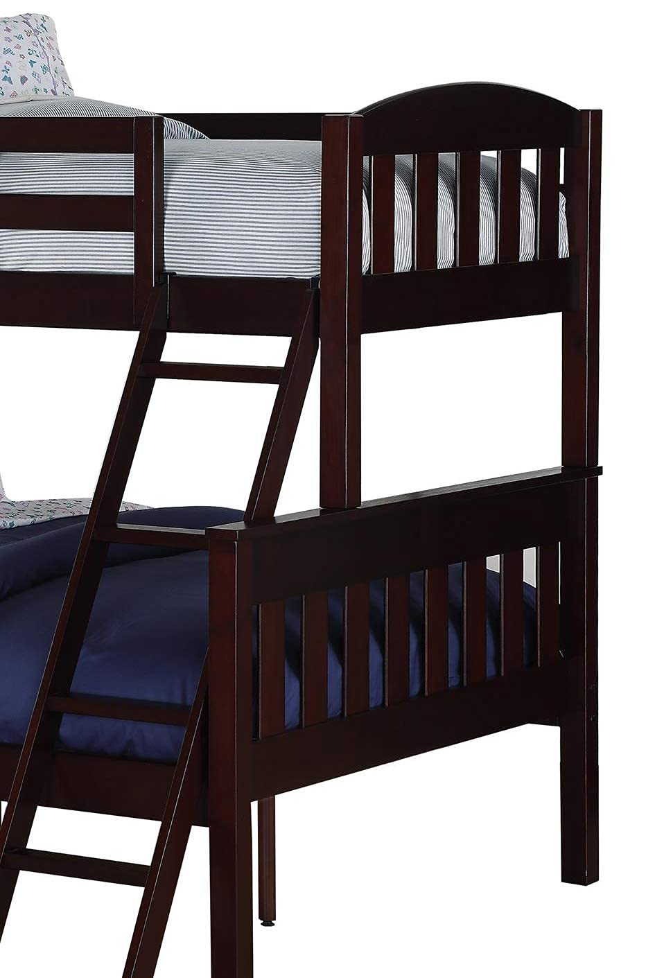 APRODZ Mango Wood Coedlac Kids Bunk Beds with Ladder for Bedroom | Brown Finish