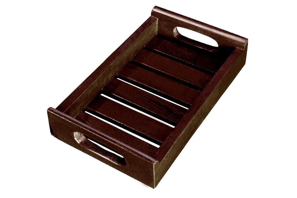 Solid Wood Decorative Serving Tray With Antique Touch For Kitchen Dining Coffee Table, Rectangular