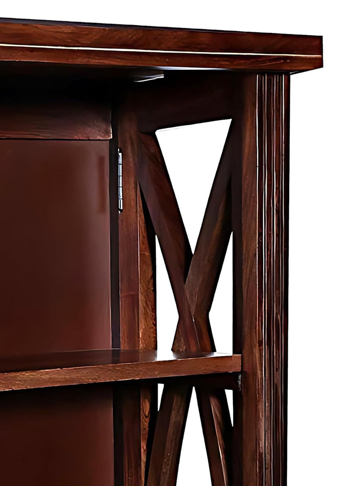Translation missing: en.Bookshelf | Sheesham Wood Wooden Storage Organizer | Shelves Bookcase Rustic Durable, Stylish &amp; Compact Design for Home, Office &amp; Living Room | Furniture Organizer Elegant Finish (Brown 3) | Rustic furniture 