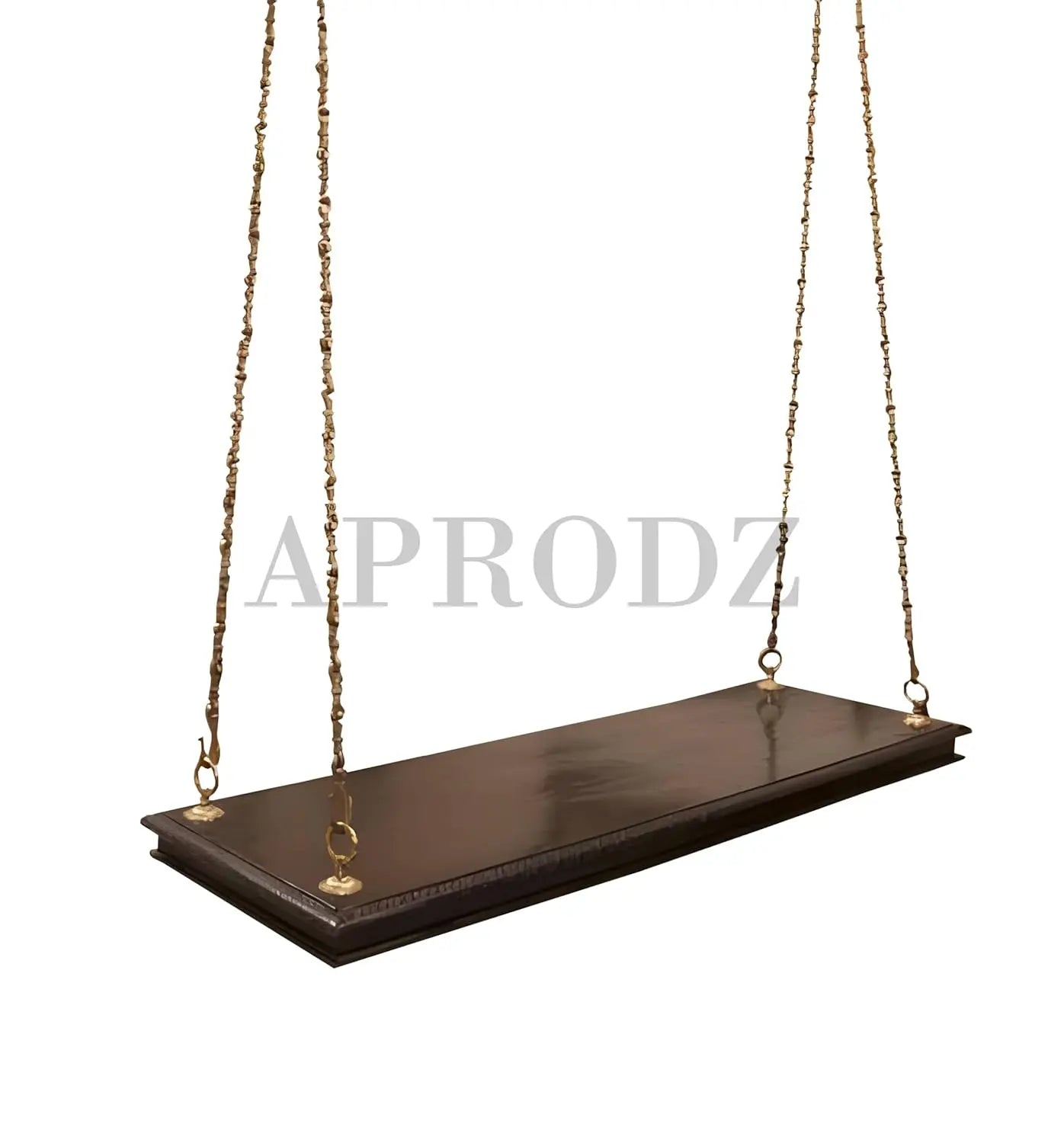 Jhula for Adults for Home 2 Seater Swing Wooden Jhula for Indoor Outdoor & Balcony Traditional Hammock House Swings Jhula| House Backyard Swings for Adults (Dark Brown- Glossy Lacquered) 