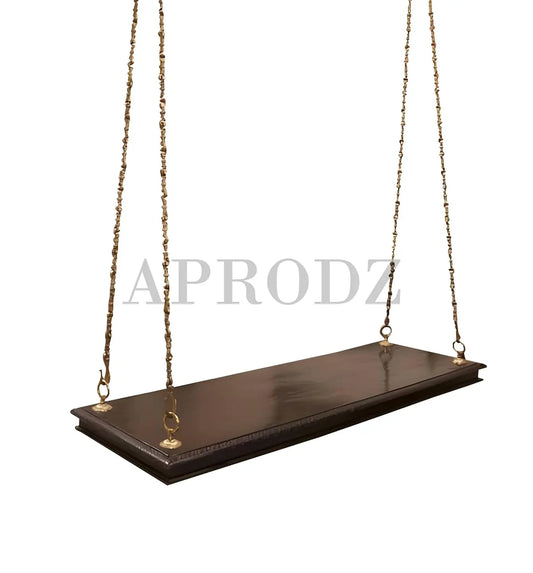 Jhula for Adults for Home 2 Seater Swing Wooden Jhula for Indoor Outdoor & Balcony Traditional Hammock House Swings Jhula| House Backyard Swings for Adults (Dark Brown- Glossy Lacquered) 