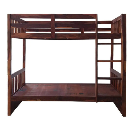 Translation missing: en.APRODZ Sheesham Wood Moyer Bunk Bed for Bedroom |Light Rosewood Finish