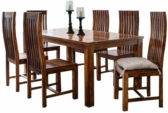 Translation missing: en.APRODZ Sheesham Wood Epso 6 Seater Dining Table Set for Home | Dining Furniture | Brown Finish