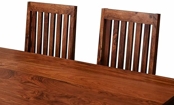 Sheesham Wood Tulsa 6 Seater Dining Table Set for Home | Dining Furniture | Brown Finish 