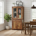 Bookshelf | Sheesham Wood Wooden Storage Organizer | Shelves Bookcase Rustic Durable, Stylish & Compact Design for Home, Office & Living Room | Furniture Organizer Elegant Finish (Brown) 
