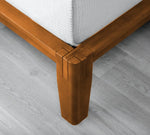 Juno Upholstered and Acacia Wood Platform Bed 