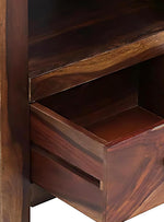 Bookshelf | Sheesham Wood Wooden Storage Organizer | Shelves Bookcase Rustic Durable, Stylish & Compact Design for Home, Office & Living Room | Furniture Organizer Elegant Finish (Brown 2) 