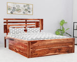 Keviv Sheesham Wood Queen Size Bed with Drawers Storage for Home & Bedroom Wooden Beds Living Room (Teak Finish) 
