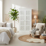 Floreale wardrobe Carved Mango Wood 2-Door Wardrobe Almirah 