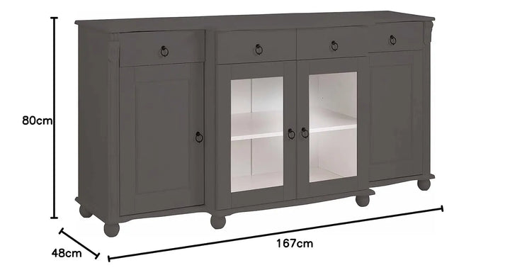 Translation missing: en.Aprodz Soild Wood Teresina Sideboard Storage Cabinet with Drawer for Living Room | Opera Evening Finish