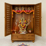 Handcrafted Sheesham Wood Temple with Storage for Pooja Room | Temple for Home | Pooja Mandir 