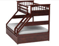 Sheesham Twin/Queen Bunk Bed with 2 Drawer Storage for Bedroom (Rosewood - Brown) 