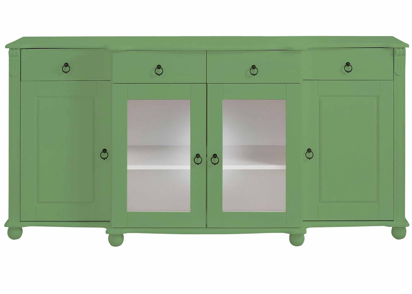 APRODZ Soild Wood Teresina Sideboard Storage Cabinet with Drawer for Living Room | Mossy Garden Finish