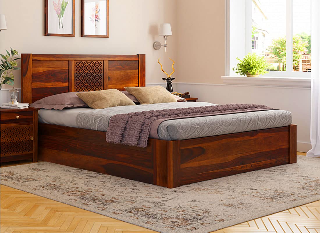 Sheesham Wood Durque Hydraulic Bed Aprodz