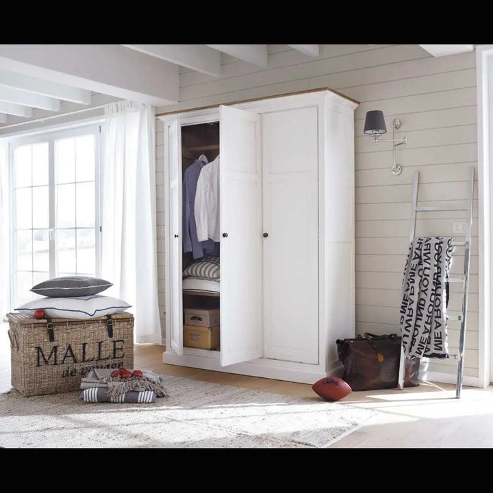 Translation missing: en.APRODZ Mango Wood Multipurpose Storage Venice Wardrobe Almirah for Living Room | Cream
