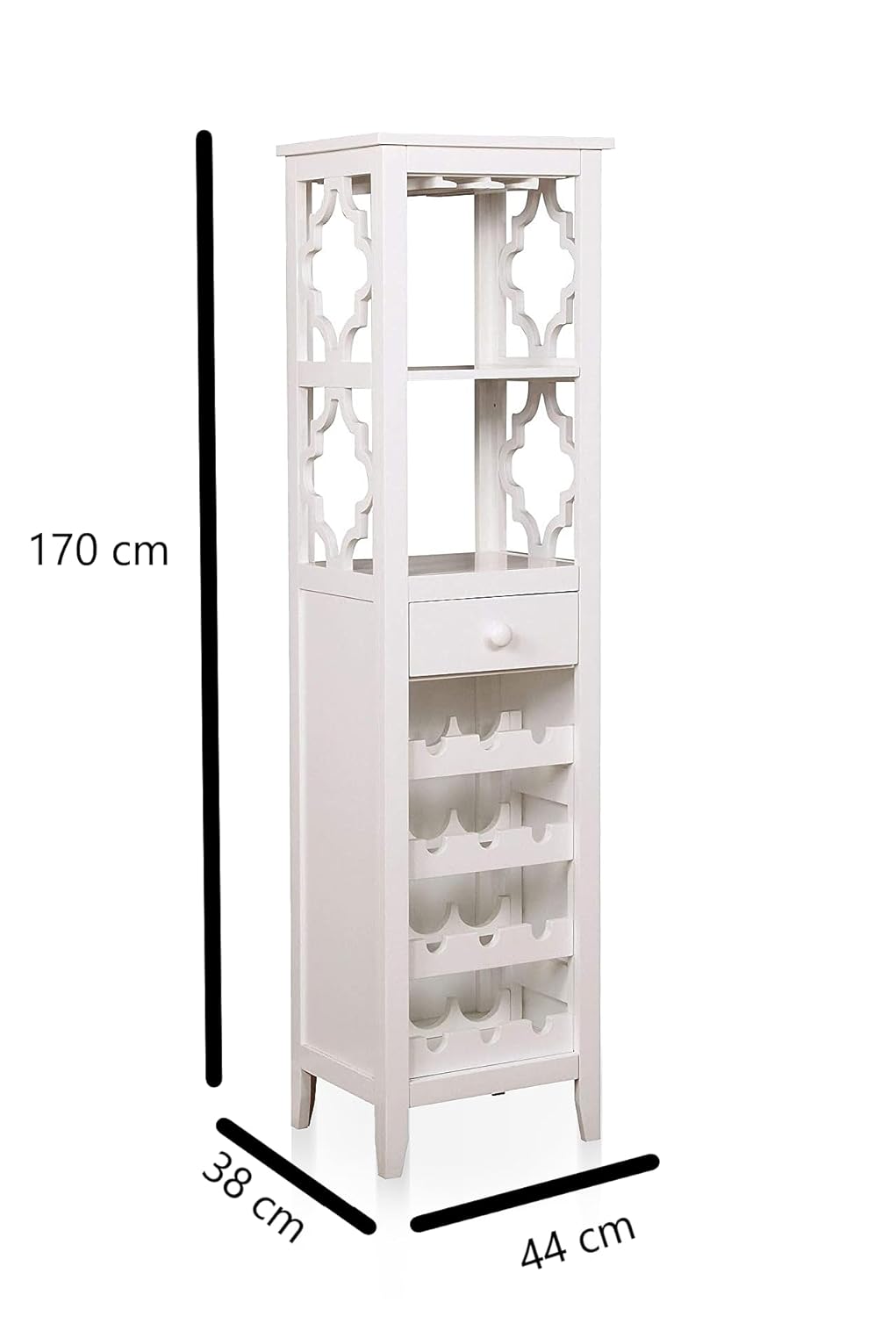 Mango Wood Peetz Royal Stylish Bar Cabinet with Wine Glass Storage for Living Room | Chestnut Finish 