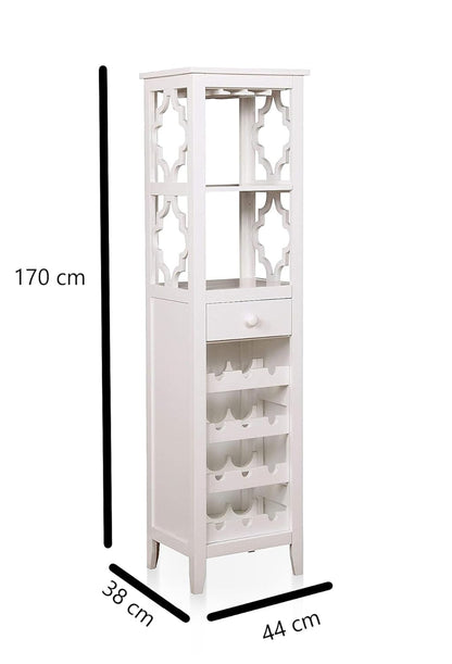 Mango Wood Peetz Royal Stylish Bar Cabinet with Wine Glass Storage for Living Room | Chestnut Finish 
