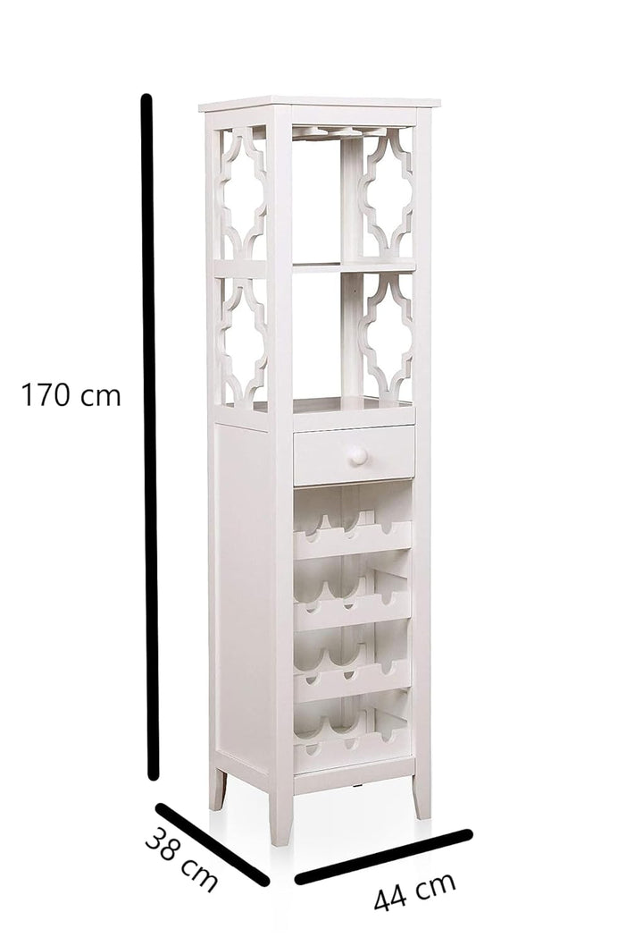 Translation missing: en.Mango Wood Peetz Royal Stylish Bar Cabinet with Wine Glass Storage for Living Room | Chestnut Finish 