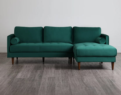 MidCen Wooden 3 Seater Sofa Set with High-Density Comfortable Foam for Home & Living Room (Upholstered- Dark Green Velvet Fabric) 