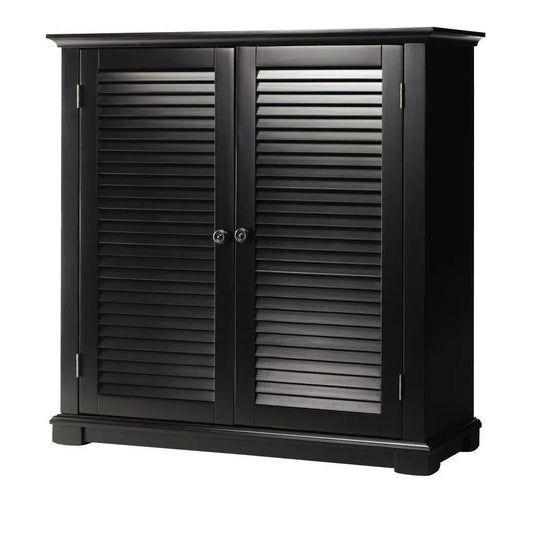 Translation missing: en.APRODZ Mango Wood Sideboard Storage Black Valer Shoe Rack Cabinet for Living Room | 2 Door Shoe Organizer